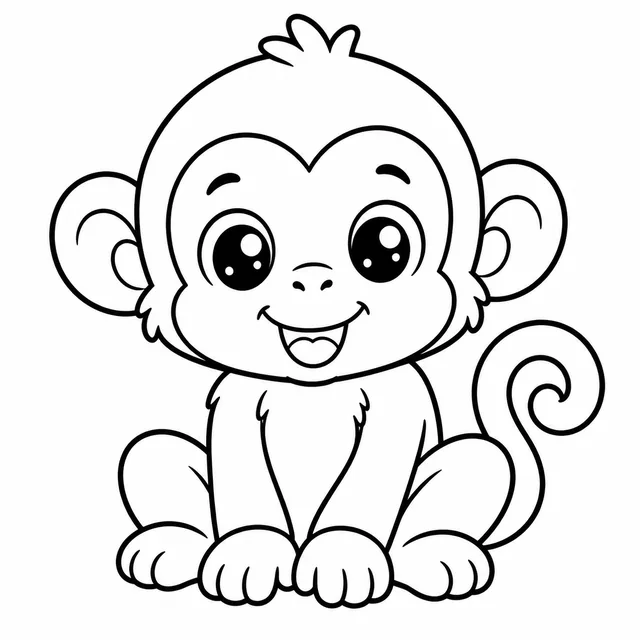 Monkey coloring page