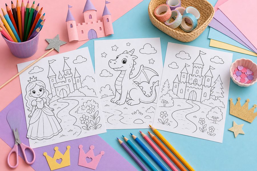 Night animal coloring pages with moon and stars ready for a calm activity