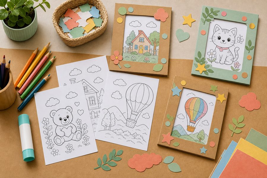 Weather and climate coloring pages with pencils ready for a calm activity