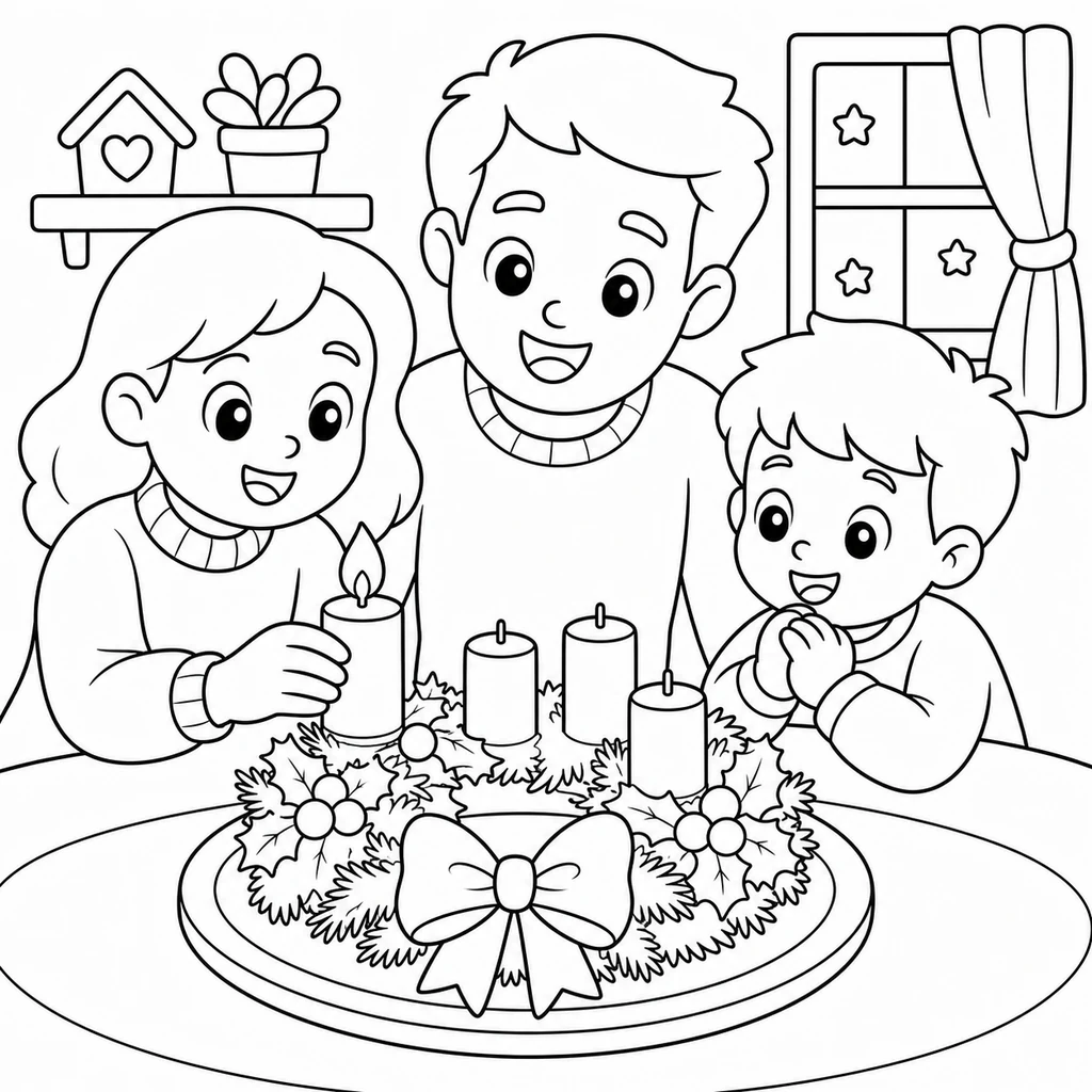 Disegno di avvento 2 da colorare