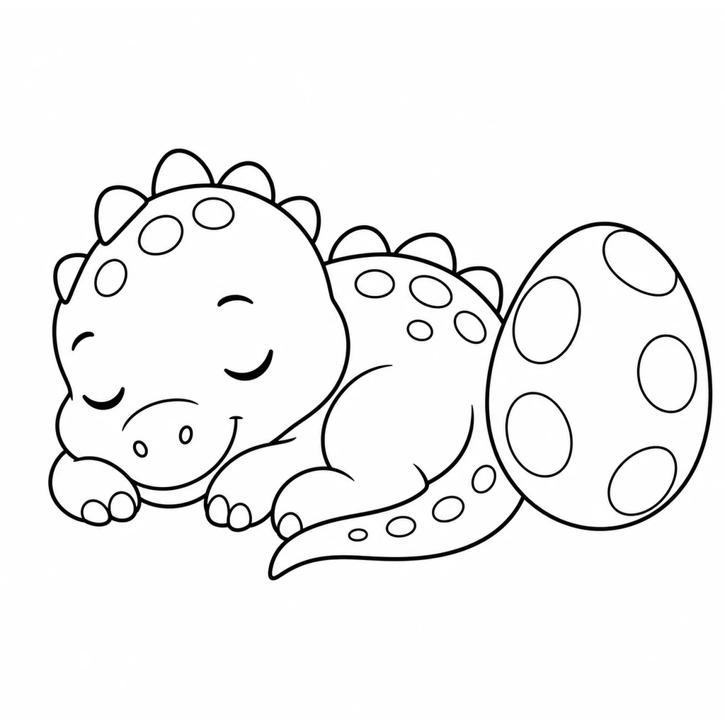 Dinosaurier-Baby 3 zum Ausmalen