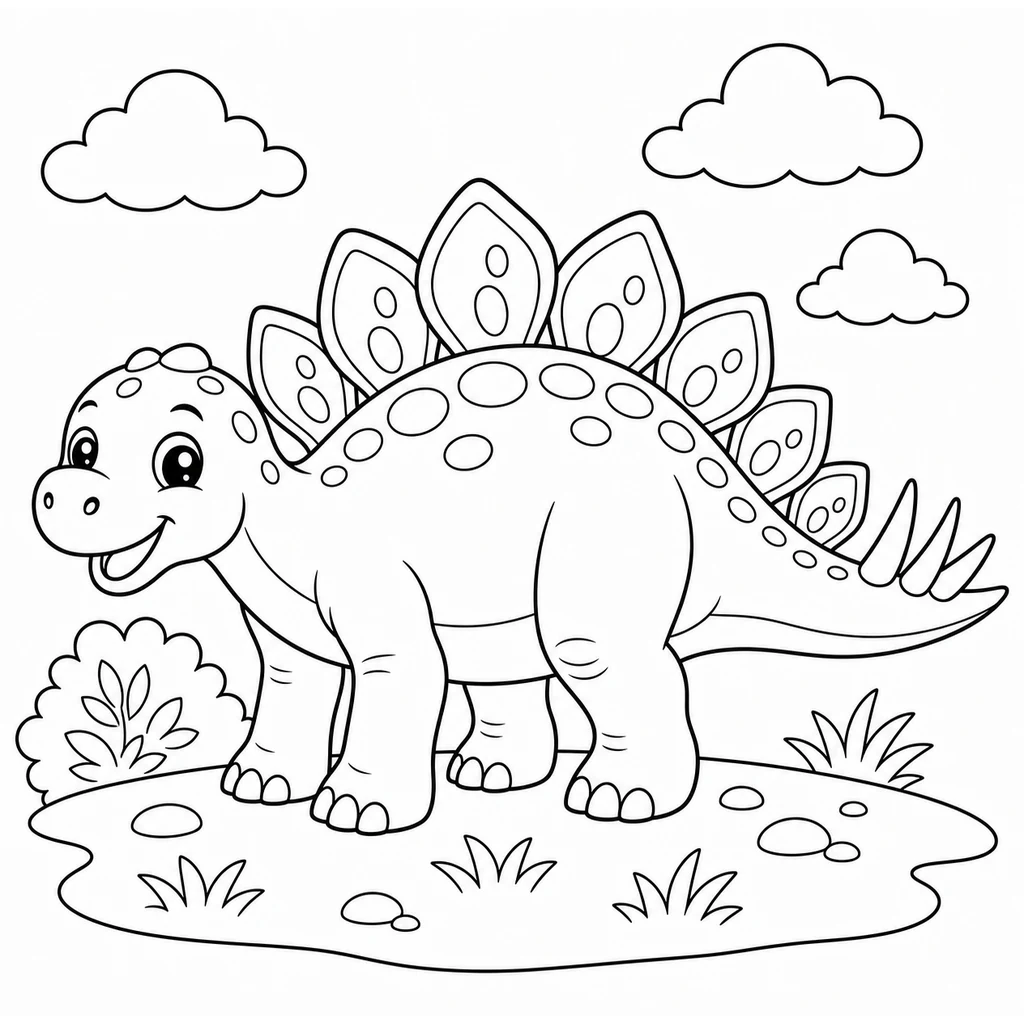 Dinosaurier-Baby 6 zum Ausmalen