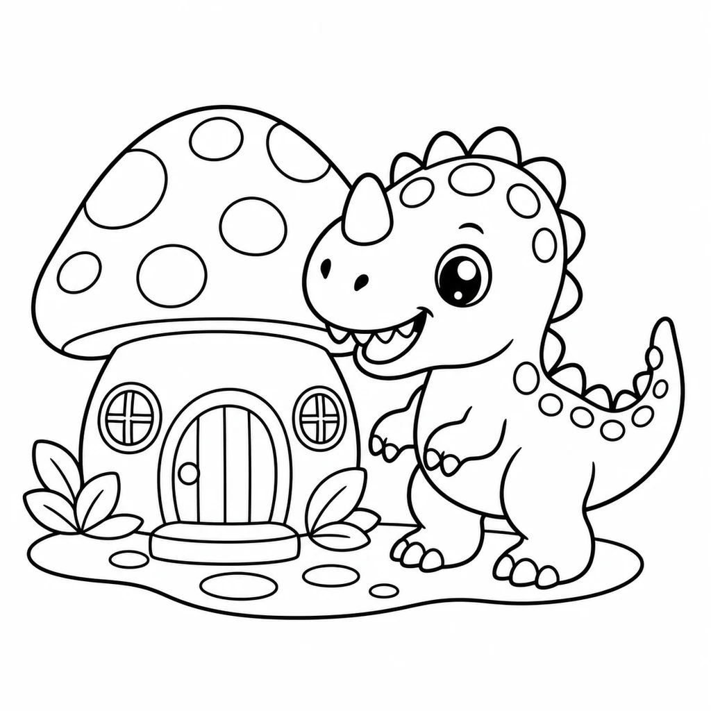 Dinosaurier-Baby 17 zum Ausmalen