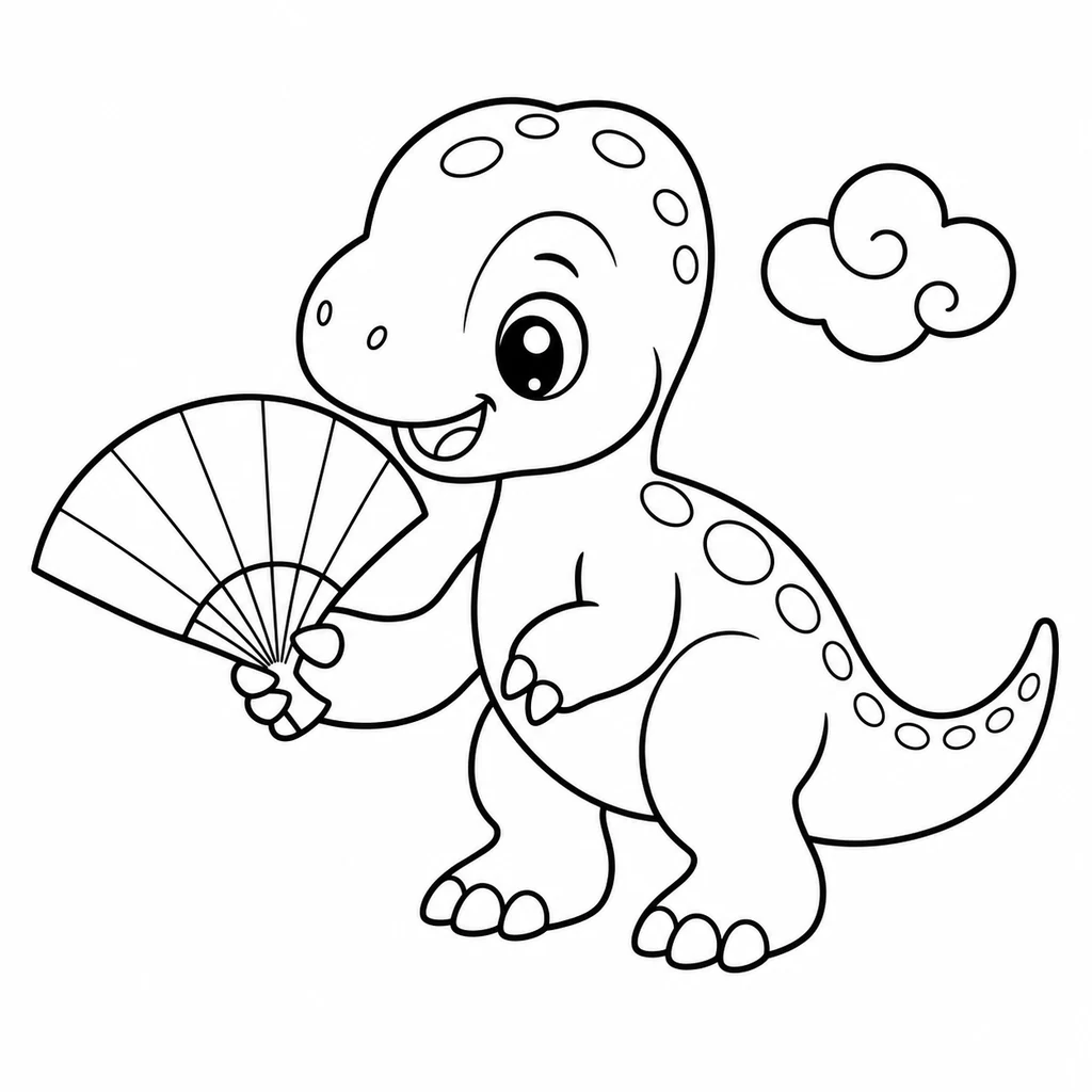 Dinosaurier-Baby 19 zum Ausmalen