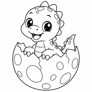 Dibujo de bebés dinosaurios para colorear