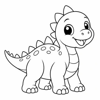 Baby dinosaur with little spikes coloring page