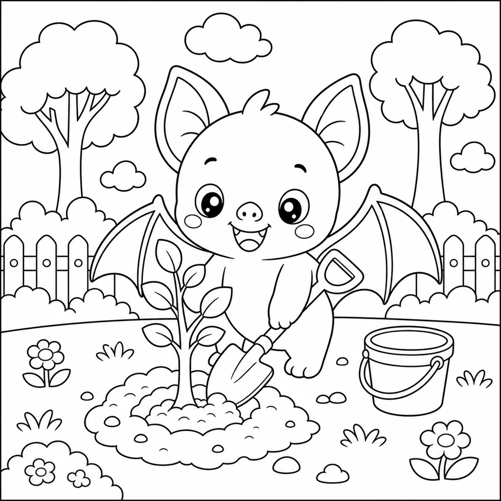 Disegno di Pipistrello 10 da colorare