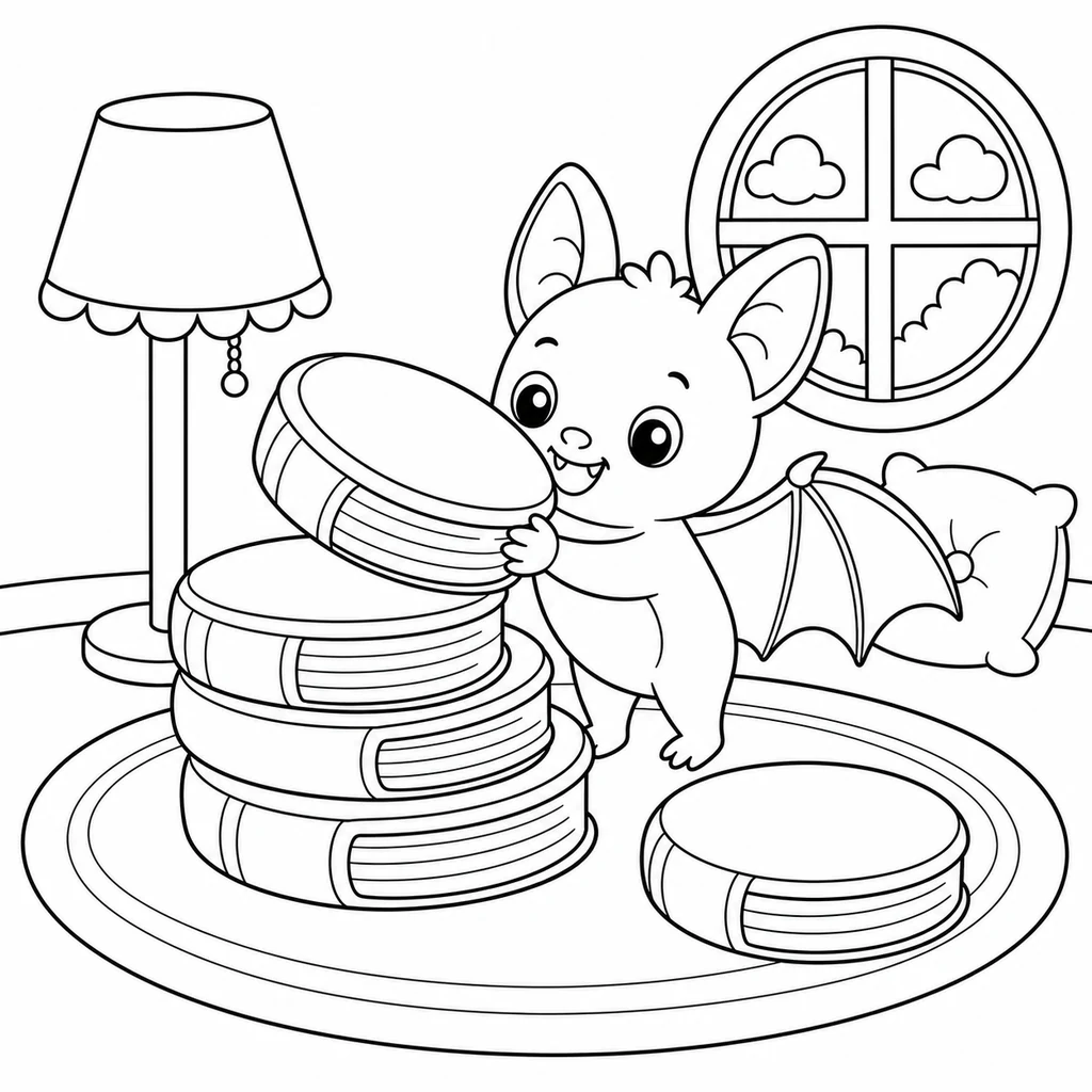 Disegno di Pipistrello 12 da colorare