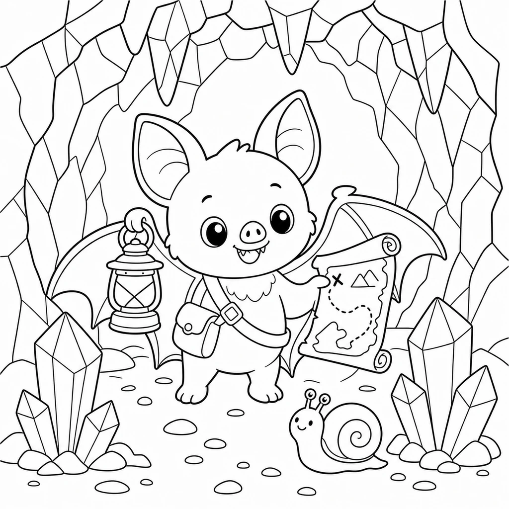 Coloriage : Chauve-souris qui porte un coussin étoile