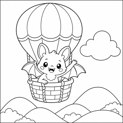 Sleeping bat coloring page