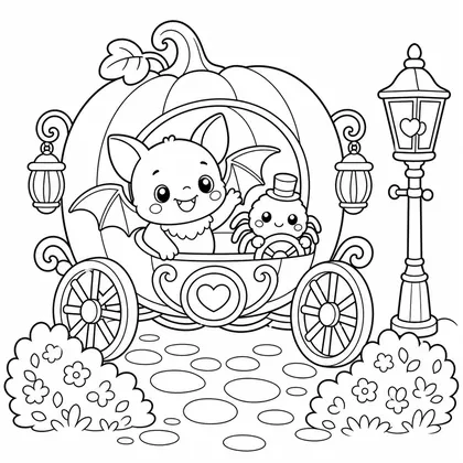 Bat making a cake coloring page