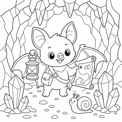 Bat carrying a star pillow coloring page