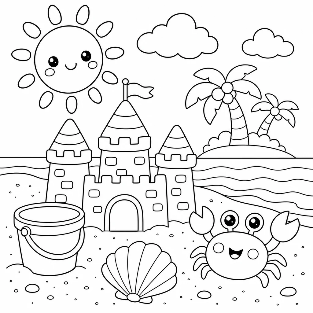 Coloriage : Plage n°1