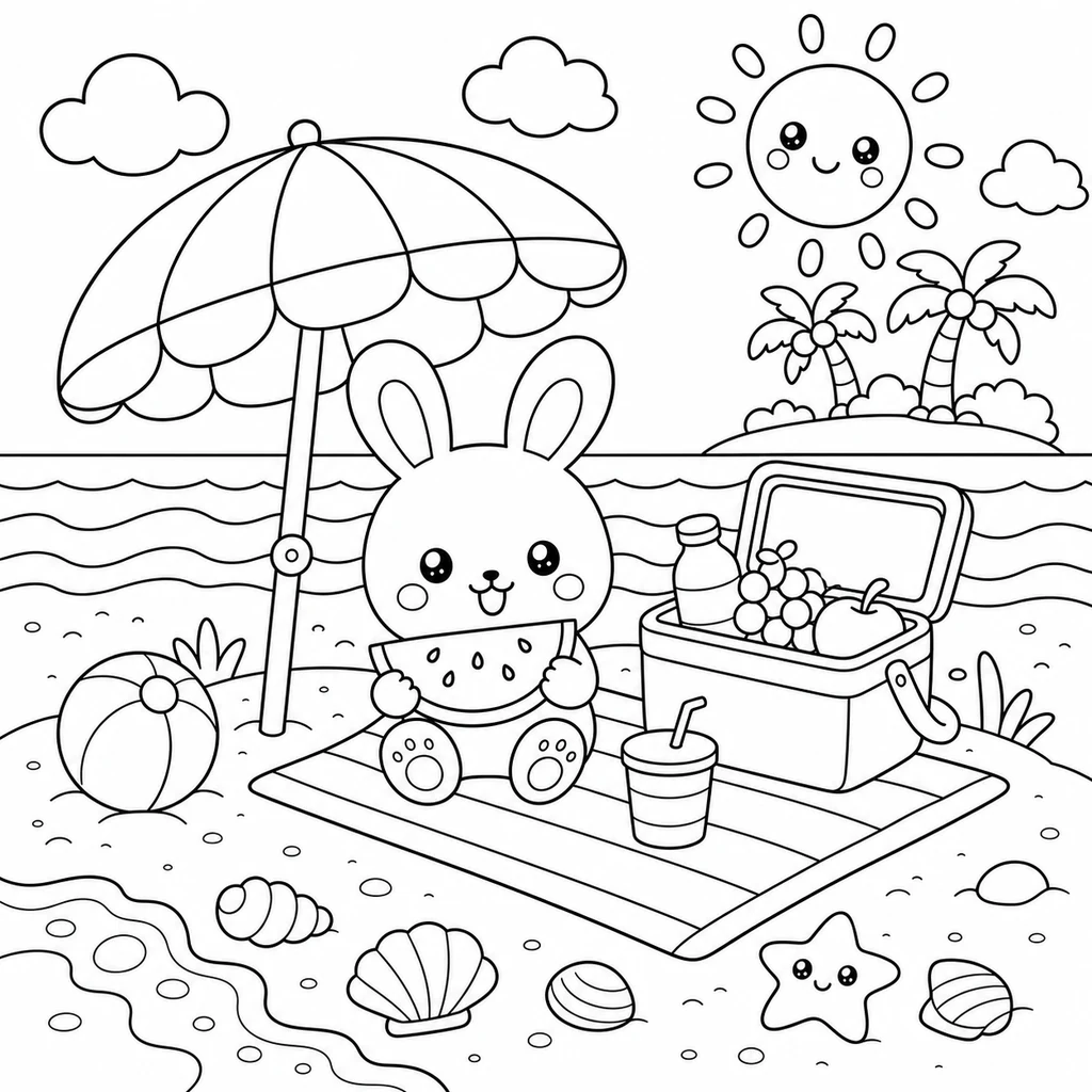Coloriage : Plage n°7