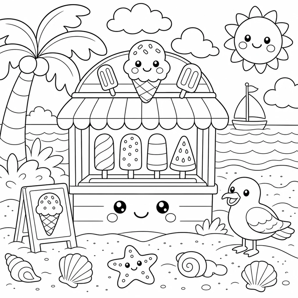 Coloriage : Plage n°11