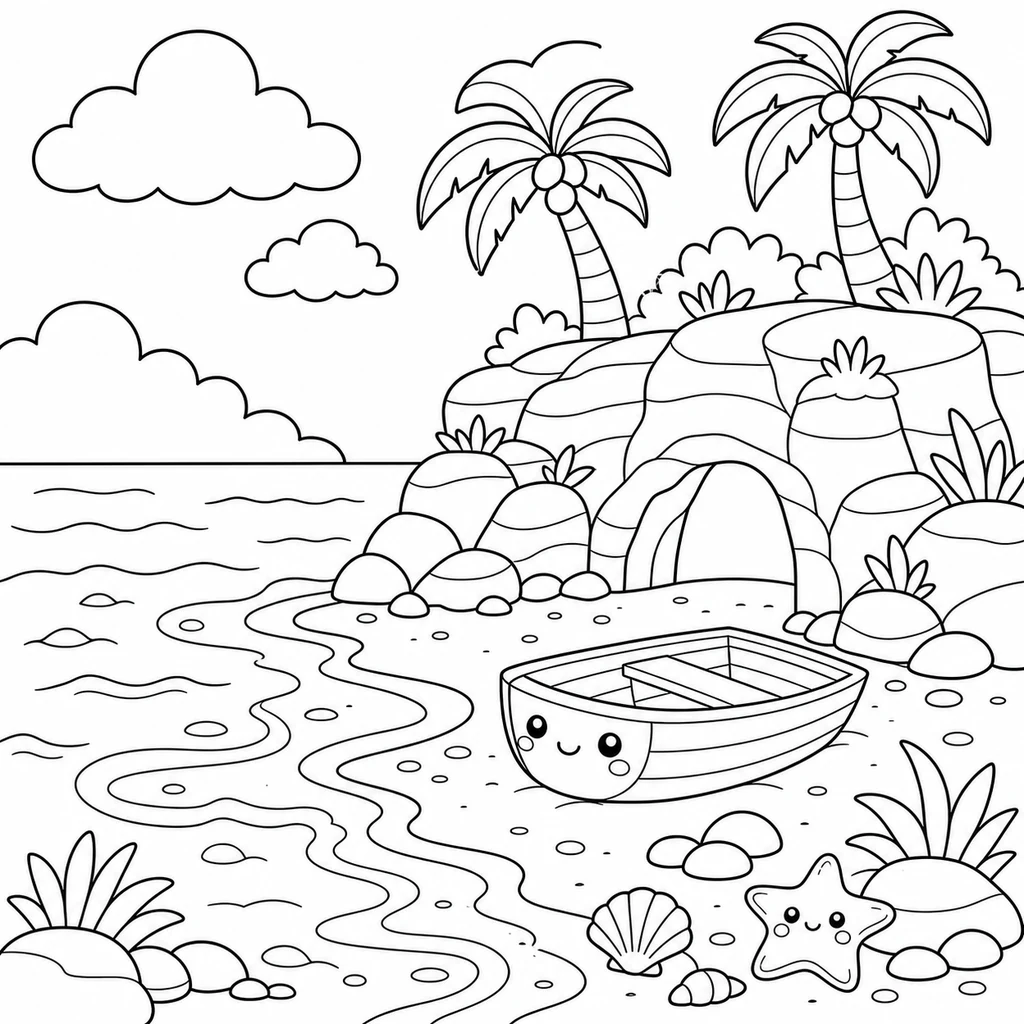 Coloriage : Plage n°13