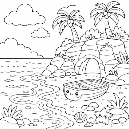 Dibujo de niña con flotador para colorear