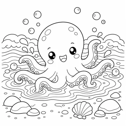 Dibujo de cangrejo sonriente para colorear