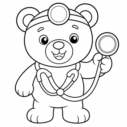 Dibujo de oso doctor para colorear