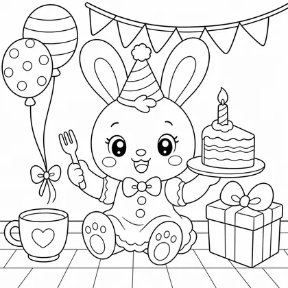 Dibujo de niño con regalo para colorear
