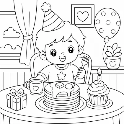 Dibujo de tren de cumpleaños para colorear