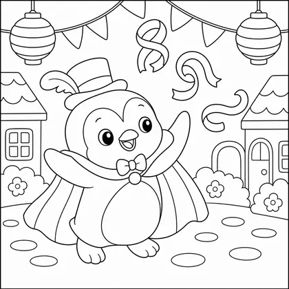Dibujo de raton en zancos de carnaval para colorear