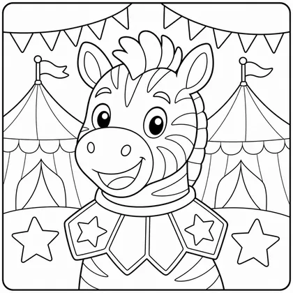 Dibujo de cebra con panuelo de fiesta para colorear
