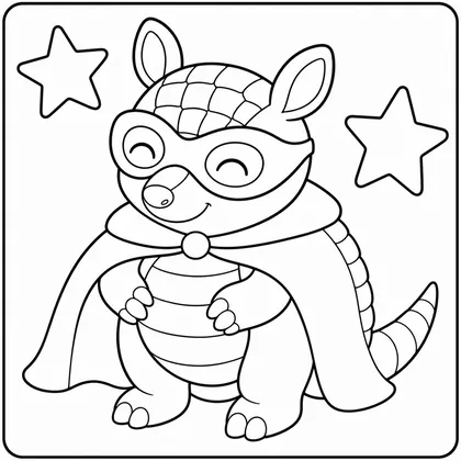 Dibujo de armadillo con mascara de carnaval para colorear