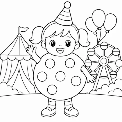 Dibujo de niña con disfraz de galleta para colorear
