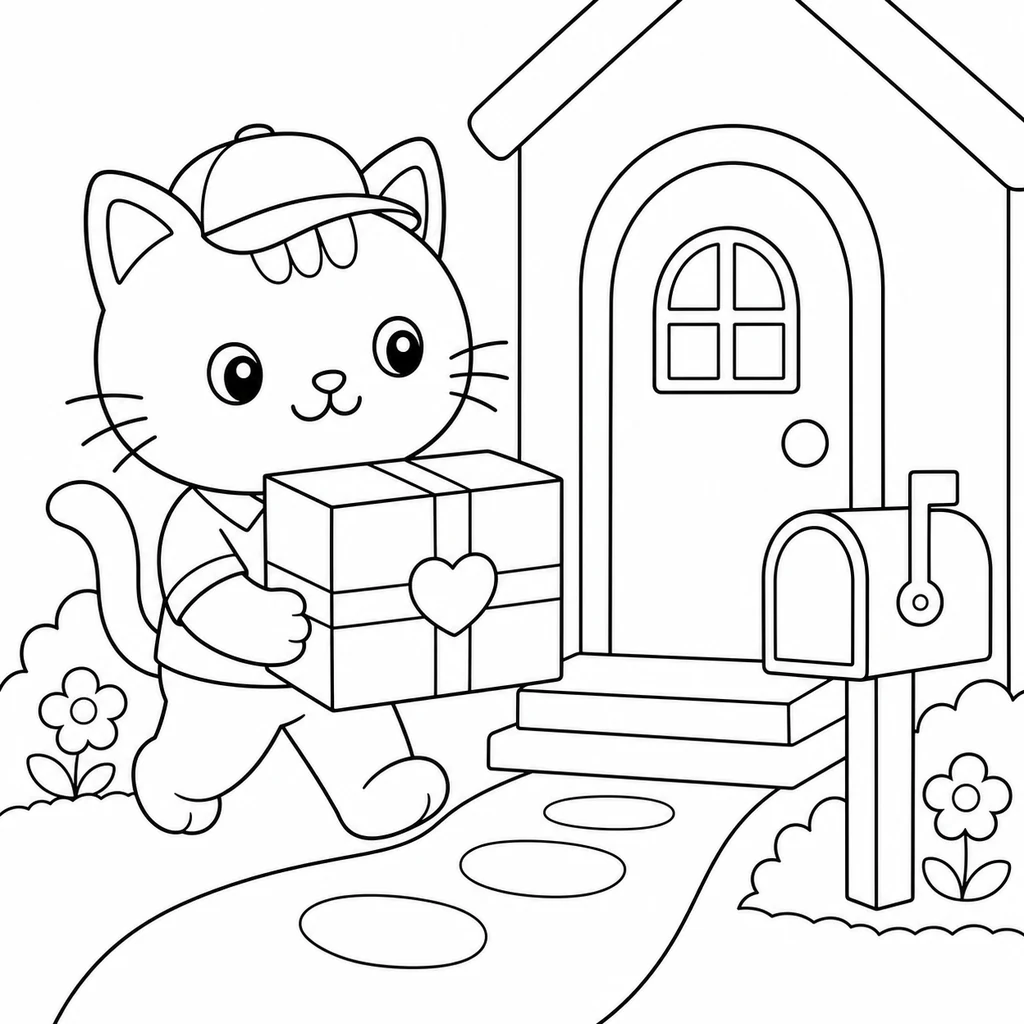 Coloriage de Chat à la fenêtre