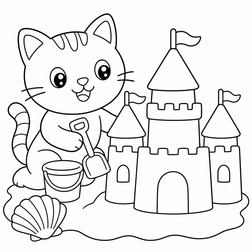 Coloriage de Chat à la fenêtre