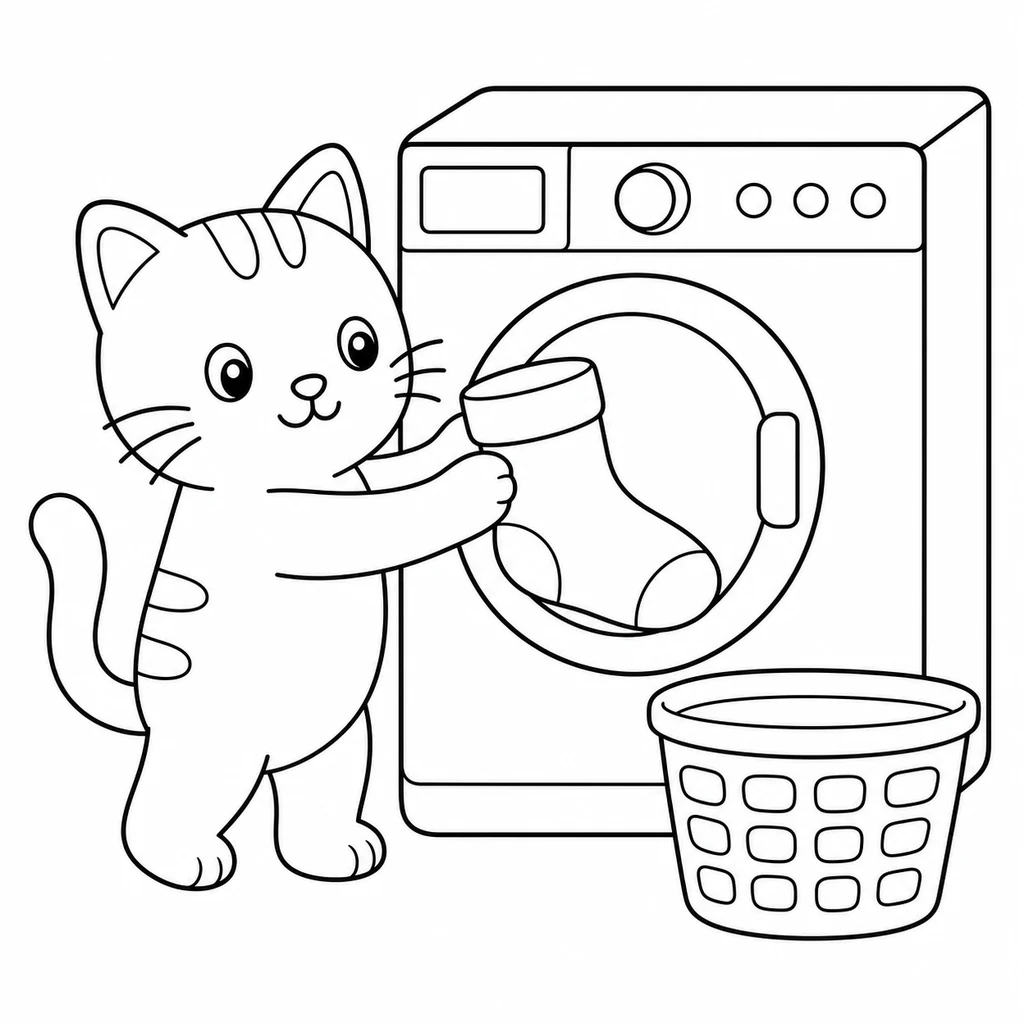 Coloriage de Chat à la fenêtre