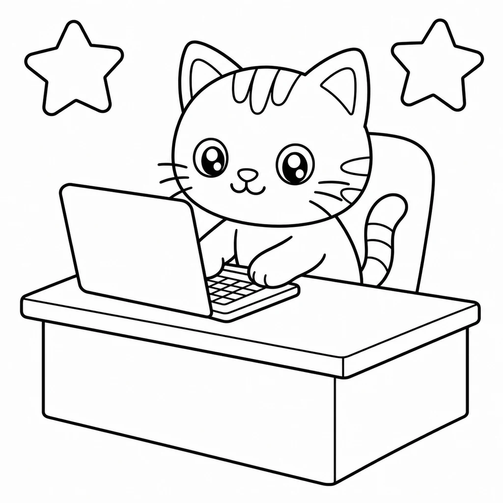 Coloriage de chat 90