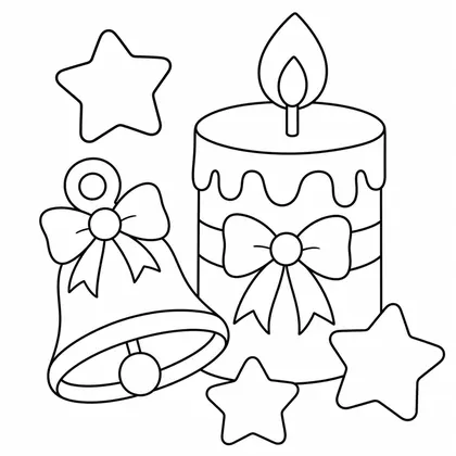 Dibujo de vela con campana para colorear