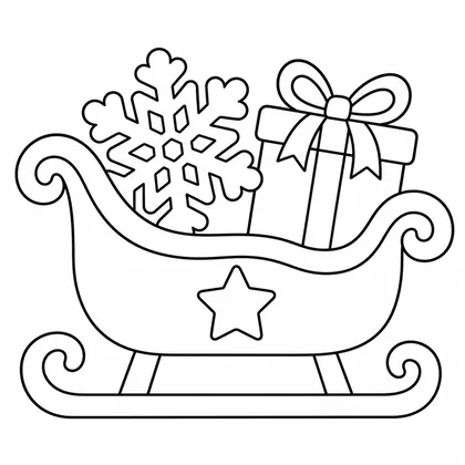 Dibujo de trineo con copo para colorear
