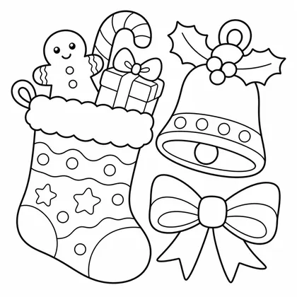 Dibujo de bota con campana para colorear