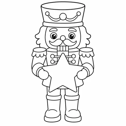 Dibujo de cascanueces con estrella para colorear