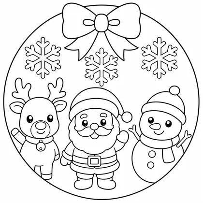 Dibujo de copos de nieve en marco para colorear