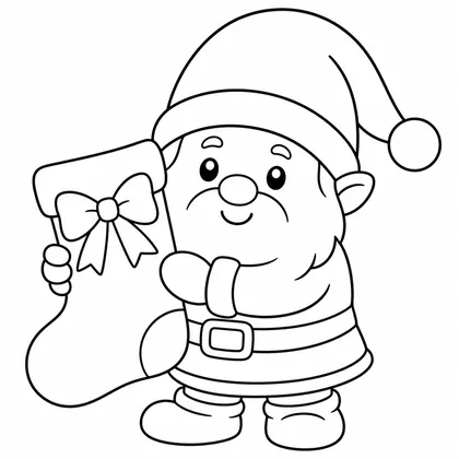 Dibujo de gnomo con bota para colorear