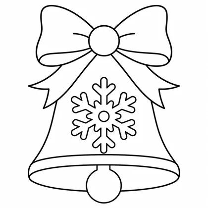 Dibujo de campana con copo para colorear