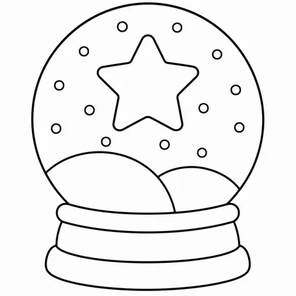 Dibujo de bola de nieve con estrella para colorear