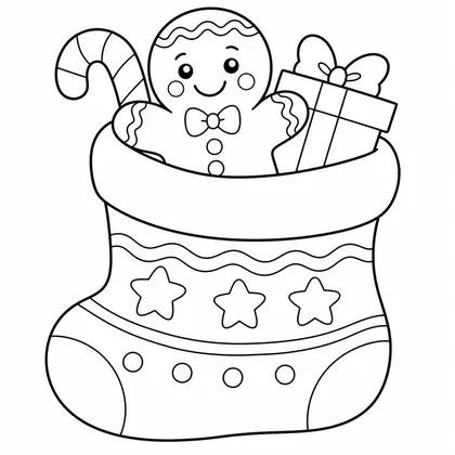 Dibujo de bota con galleta de jengibre para colorear