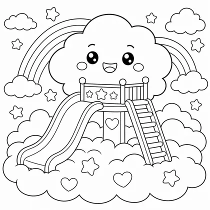 Dibujo de parque de nube para colorear