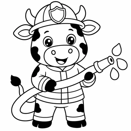 Dibujo de vaca bombera para colorear