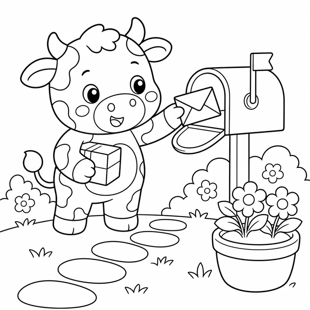 Kuh 12 zum Ausmalen