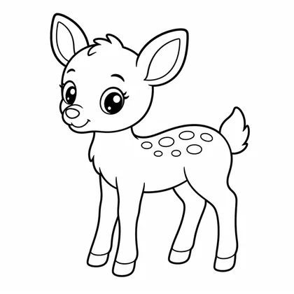 Baby deer coloring page