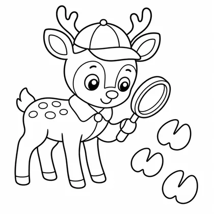 Dibujo de ciervo detective para colorear