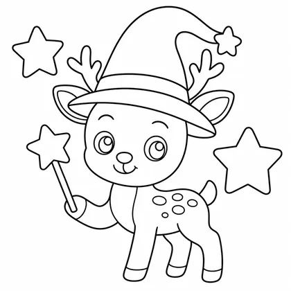 Dibujo de ciervo mago para colorear