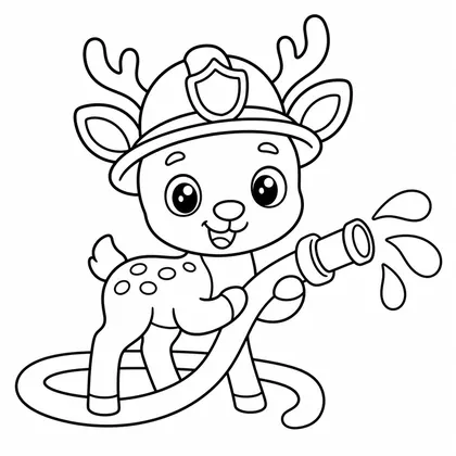 Dibujo de ciervo bombero para colorear