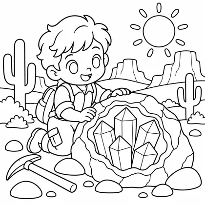 Dibujo de geoda y pico para colorear